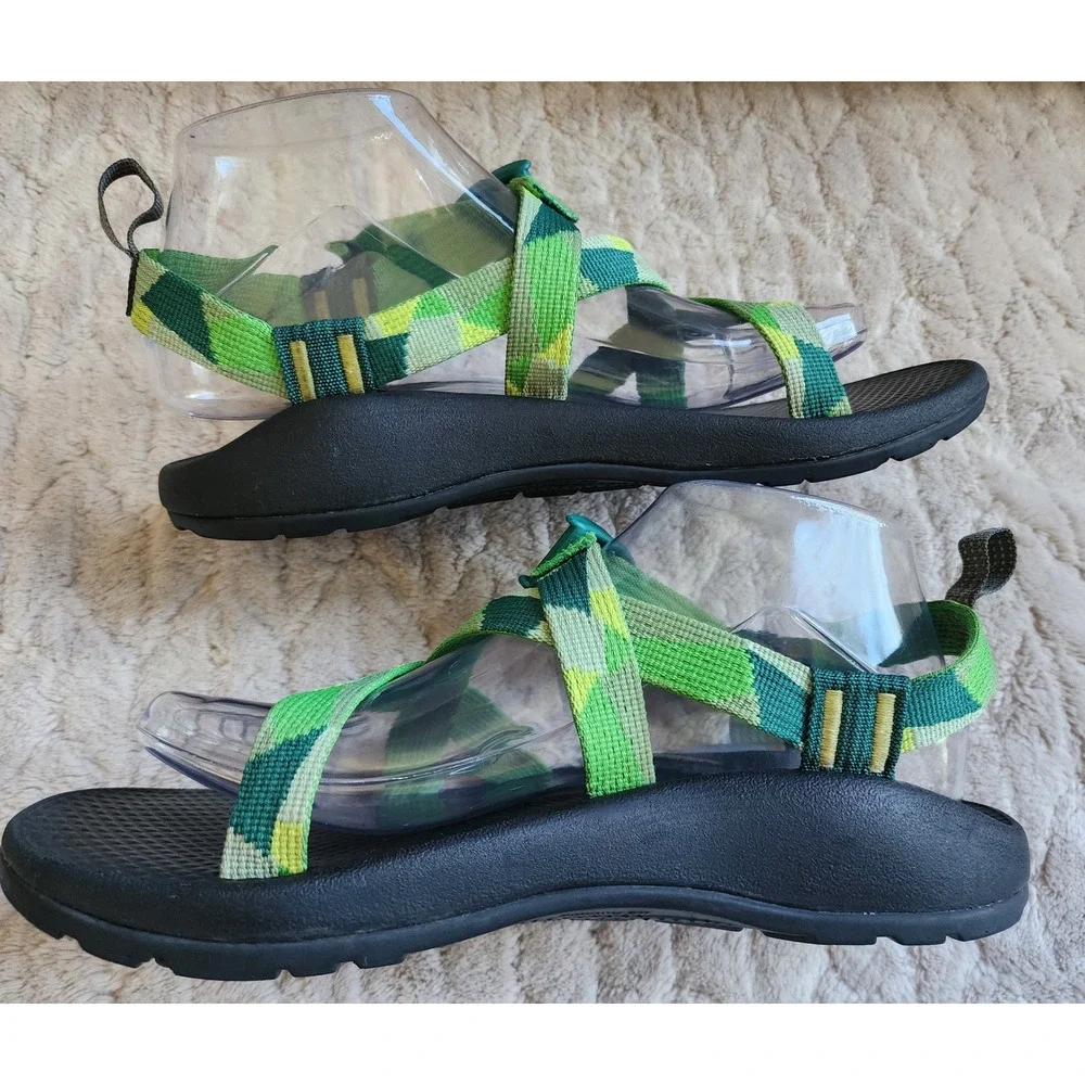 Chaco Kids Z1 Ecotread Green Geometric Strappy Sandals Size 6 JCH180394Z